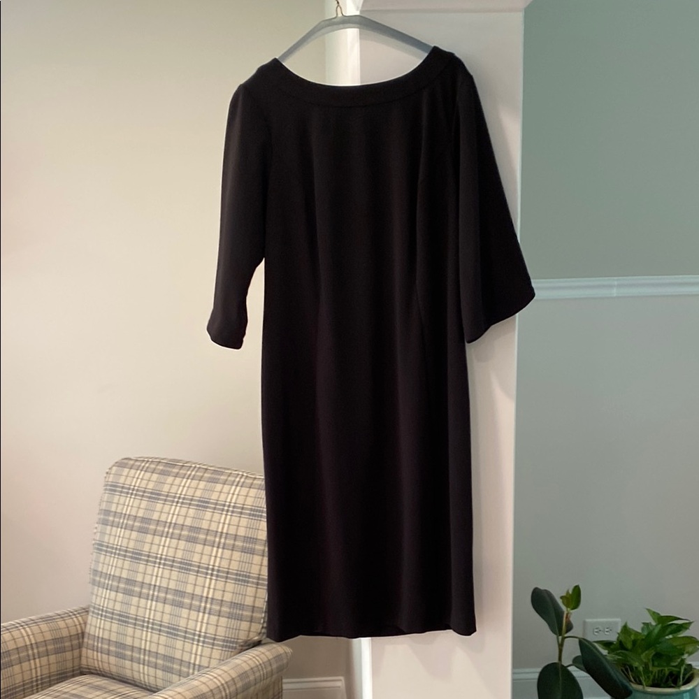 Calvin Klein Black Sheath Dress with Dolman Sleeves